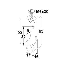 Hafele Askı Borusu Flanşı Oval Üst Panele Monte Mat Siyah Zamak 17Mm