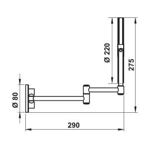 Hafele Işıksız Ayna 124x270x124mm Parlak Krom Renk