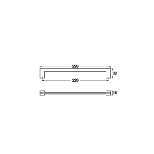 Hafele Mobilya Kulpu Rigid 224mm Paslanmaz Çelik