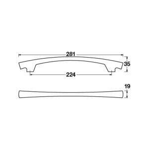 Hafele Mobilya Kulpu Arco 224mm Parlak Bakır