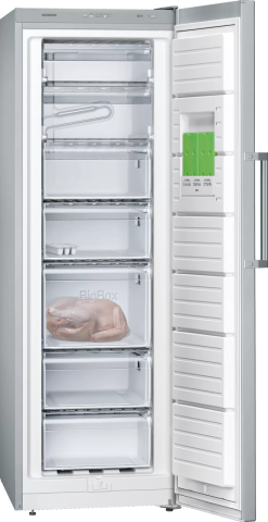 Siemens GS33VVIE0N 176x60 cm 7 Çekmeceli Inox Solo Derin Dondurucu