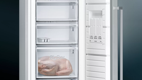 Siemens GS36NVIE0N 186x60cm 7 Çekmeceli Inox Solo Derin Dondurucu