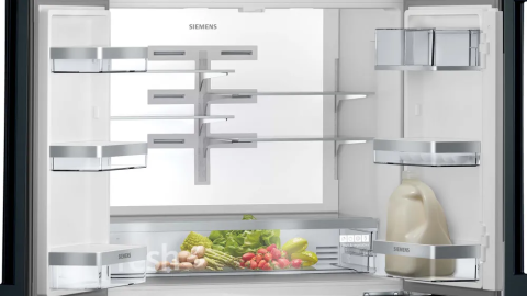 Siemens KF96RSBEA 183x90.5 cm Frencdoor Siyah Cam Gardırop Tipi Buzdolabı