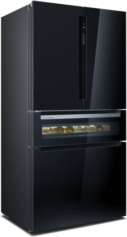 Siemens KF96RSBEA 183x90.5 cm Frencdoor Siyah Cam Gardırop Tipi Buzdolabı
