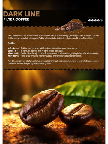 New Coffee DL500GR Dark Line 500GR Öğütülmüş Filtre Kahve