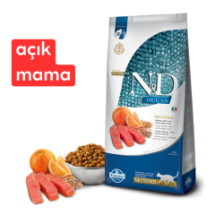 N&D Ocean Somonlu ve Portakallı Düşük Tahıllı Kısırlaştırılmış Kedi Maması 1kg - AÇIK MAMA