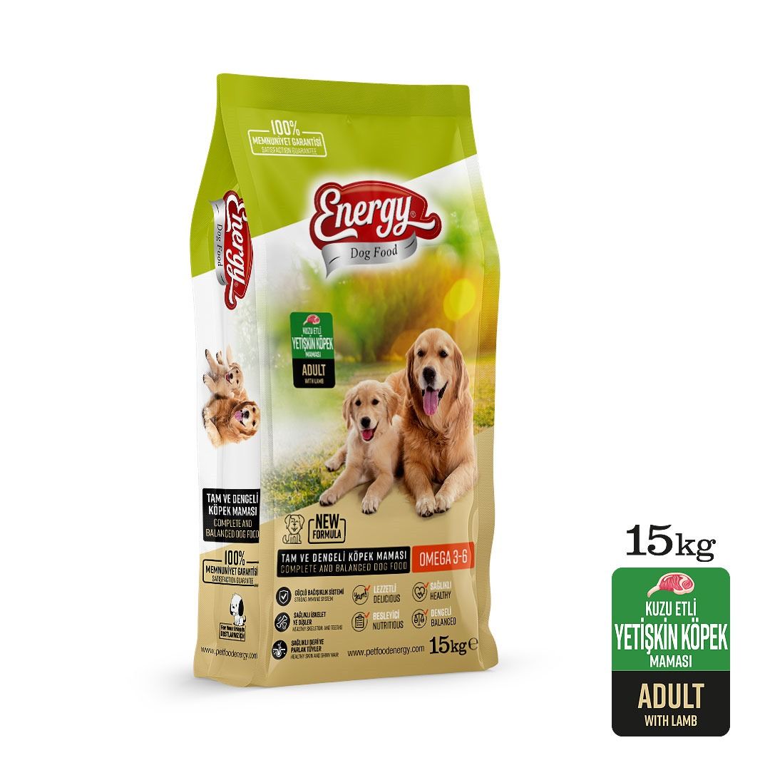 Energy Premium Kuzu Etli & Pirinçli Yetişkin Köpek Maması 15kg