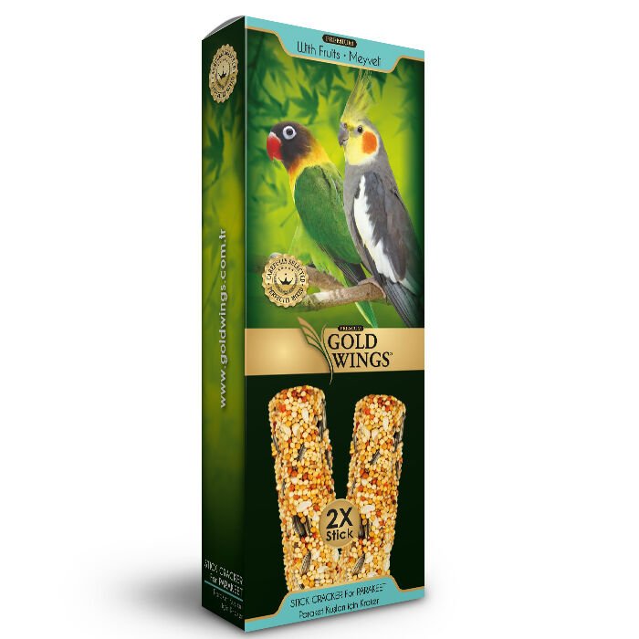 Gold Wings Premium Meyveli Yetişkin Paraket Kuşu Krakeri (2'li)