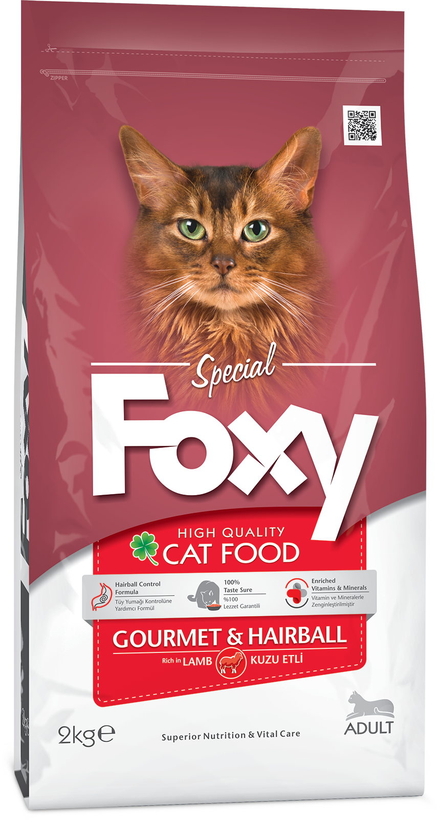 Foxy Gourmet Hairball Tüy Yumağı Kuzu Etli Kedi Maması 2kg