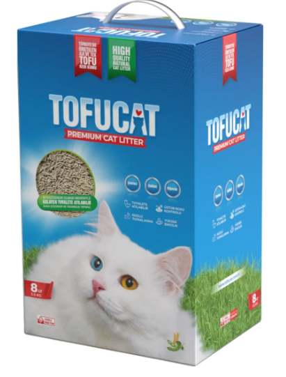 TofuCat Topaklanan Üstün Koku Hapsedebilen Tuvalete Atılabilen, Doğal Kedi Kumu 8lt