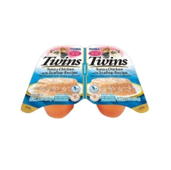 Inaba Twins Jöle İçinde Ton Balıklı Deniz Taraklı ve Tavuklu Yetişkin Konserve Kedi Maması 35 Gr 12 adet