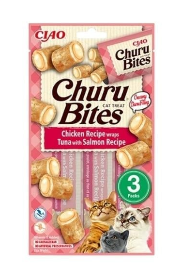 Inaba Churu Bites Tavuk Sargılı Ton Balıklı Ve Somonlu Kedi Ödül Maması 3x10 gr