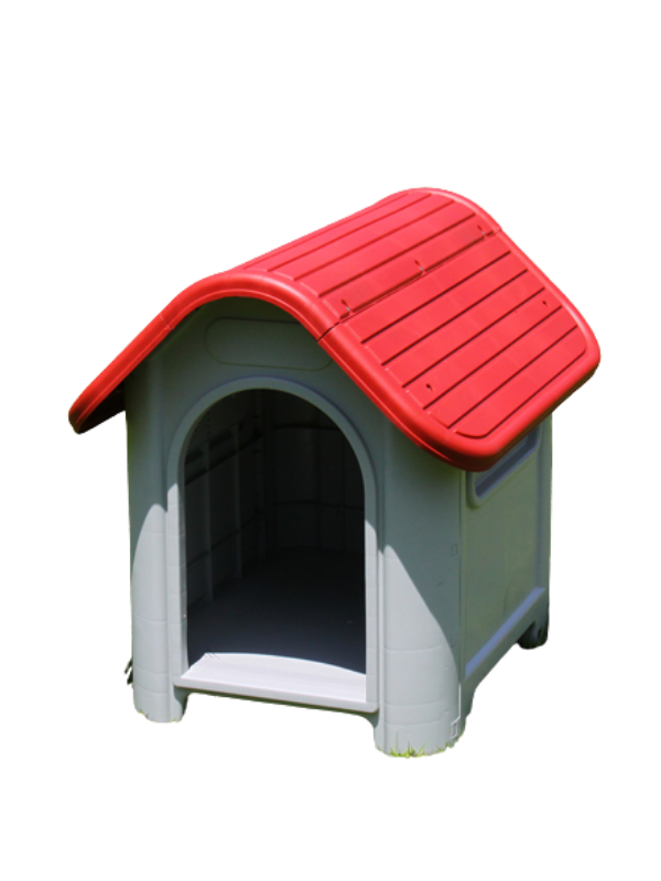 Plastik Kapısız Kırmızı Çatılı Köpek Kulübesi 107x82x96cm