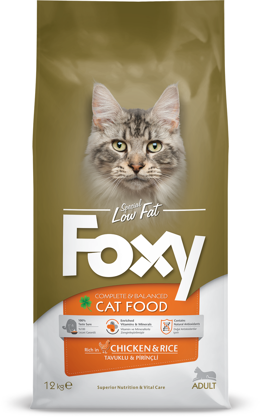 Foxy Low Fat Tavuklu Yetişkin Kedi Maması 12kg