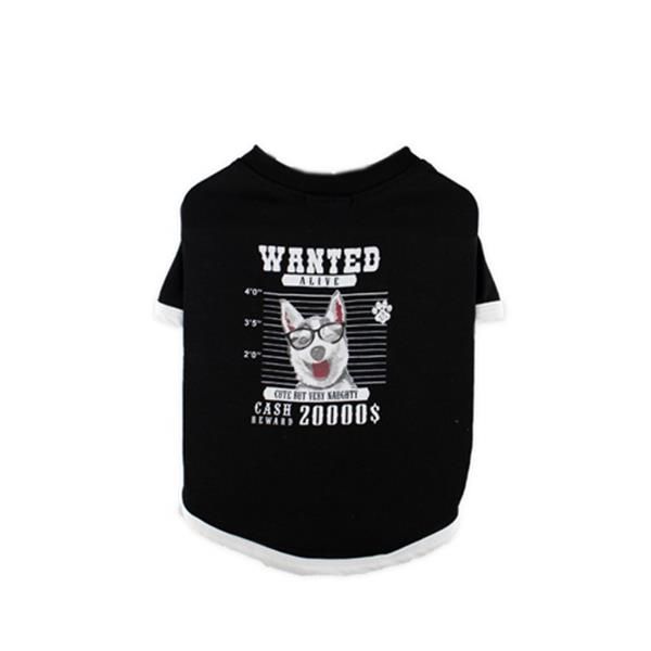 Zampa Wanted Siyah Köpek T-Shirt