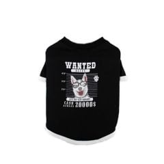 Zampa Wanted Siyah Köpek T-Shirt