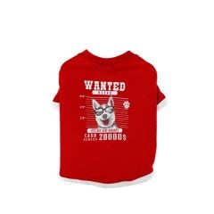 Zampa Wanted Kırmızı Köpek T-Shirt
