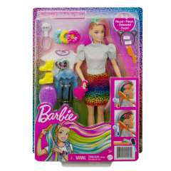 Barbie Leopar Desenli Saçlar Bebeği