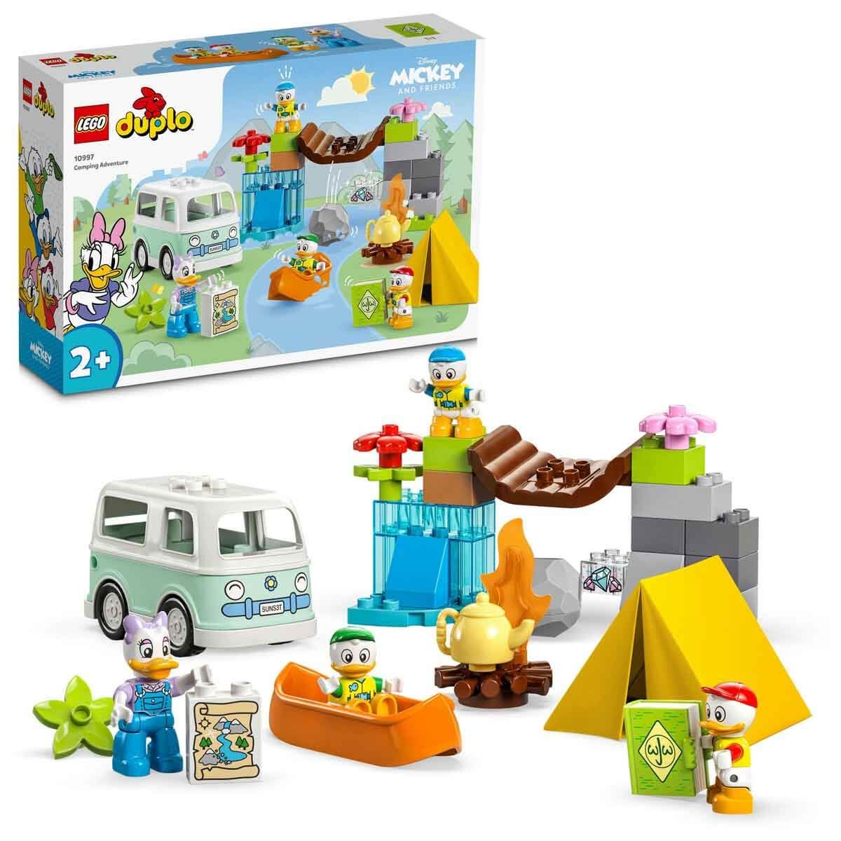 Lego Duplo Disney Mickey ve Arkadaşları Kamp Macerası 10997 - 2 Yaş ve Üzeri Çocuklar için Daisy Duck, Cin, Can ve Cem’i İçeren Eğitici Oyuncak Yapım Seti (37 Parça)