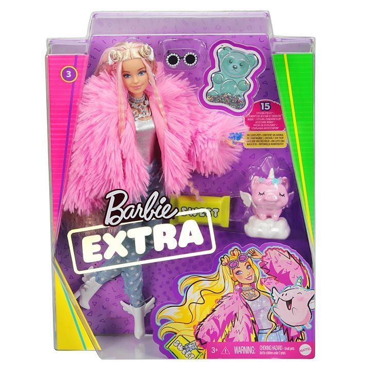 Barbie Extra Pembe Ceketli Bebek