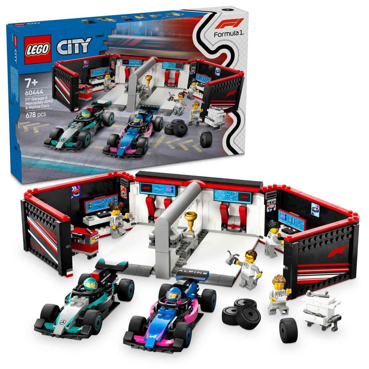 LEGO City F1 Garajı ve Mercedes AMG ve Alpine Arabaları 60444