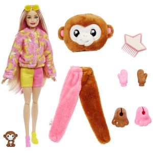 Barbie Cutie Reveal Bebekler Jungle Serisi Oyuncak Bebek Desteği-Maymun