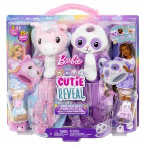 Barbie Cutie Reveal Bebekler Pijama Partisi Oyun Seti
