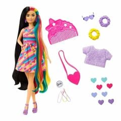 Barbie Upuzun Muhteşem Saçlı Bebekler Kumral-Kalp