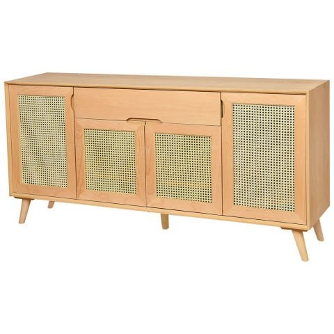 Roys Ahşap 4143 Masif Ham 180 Cm Retro Hasırlı Konsol