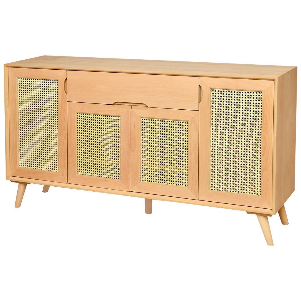Roys Ahşap 4144 Masif Ham 160 Cm Retro Hasırlı Konsol