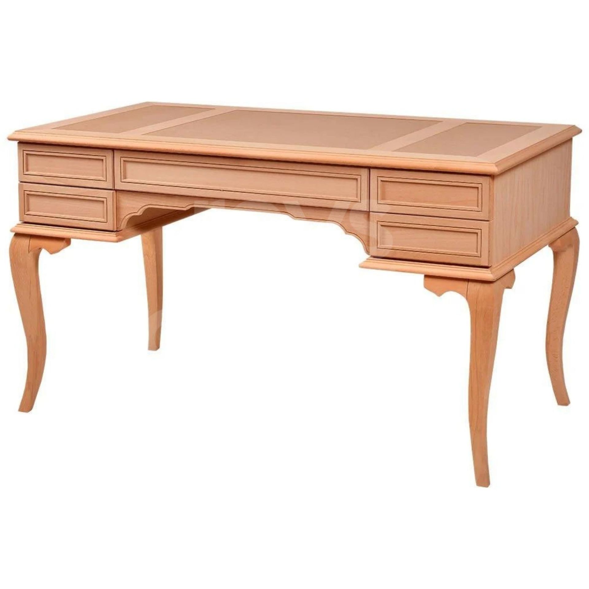 Roys Ahşap 5247 Masif Ham 140 Cm Rustik Çizgi Derili Çalışma Masası