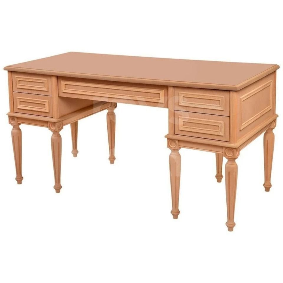 Roys Ahşap 5258 Masif Ham 160 Cm Madalyon Çalışma Masası