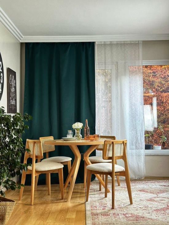 Roys Ahşap 205 Naturel 120 Cm Kelebek Meşe Sabit Yuvarlak Yemek Masası Takımı