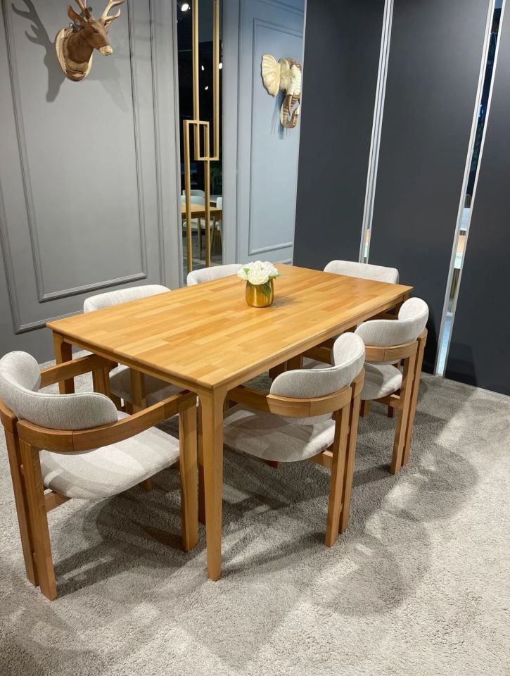 Roys Ahşap 208 Naturel 120 Cm Soft Yemek Masası Takımı