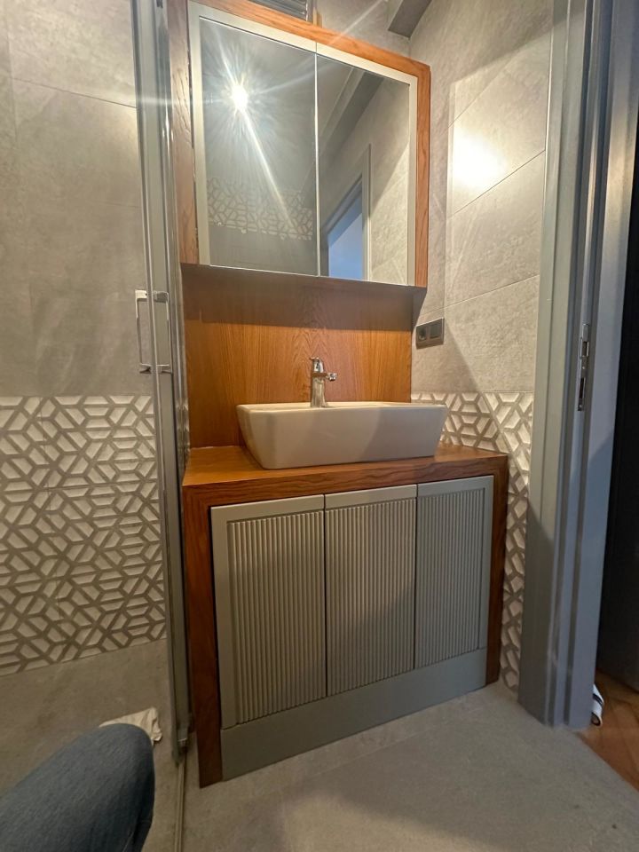 Roys Ahşap 214 Özel İmalat Modern Banyo Ünitesi