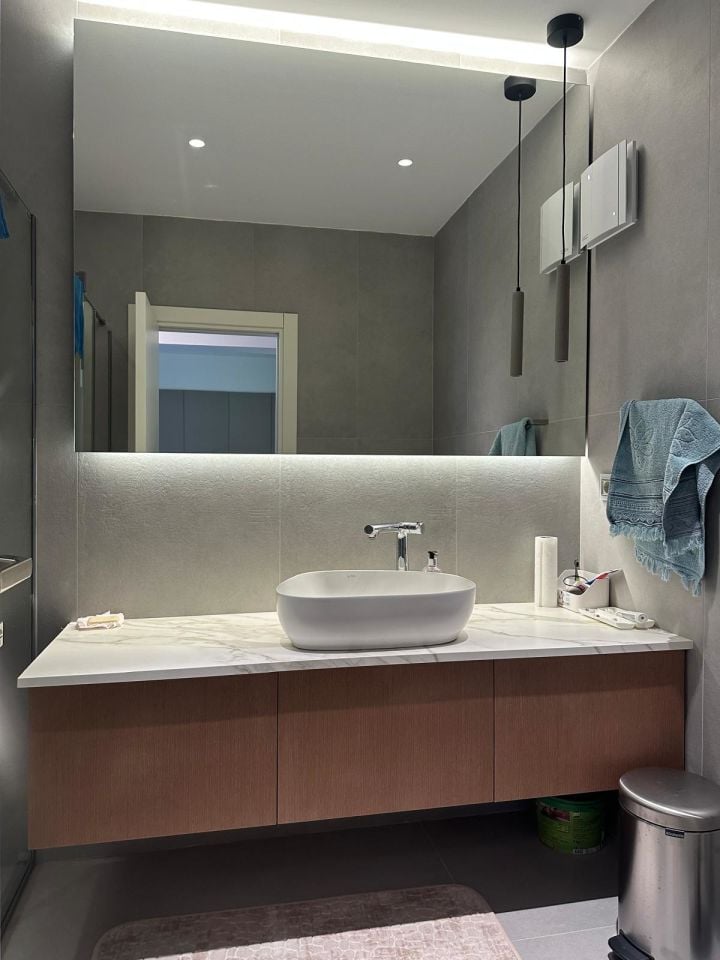 Roys Ahşap 220 Özel İmalat Modern Banyo Ünitesi