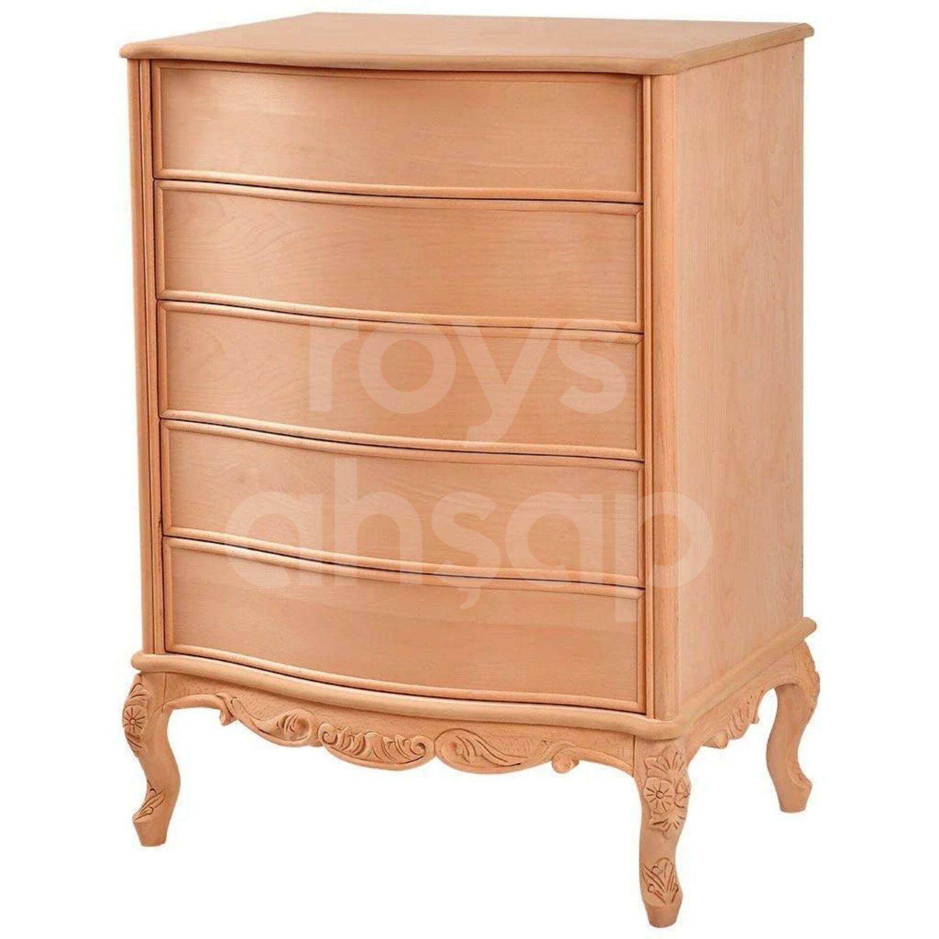 Roys Ahşap 3616 Masif Ham 80 Cm Barcelona Oymalı Şifonyer