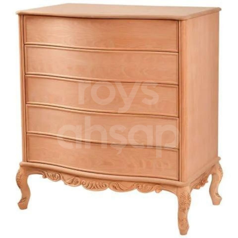 Roys Ahşap 3617 Masif Ham 100 Cm Barcelona Oymalı Şifonyer