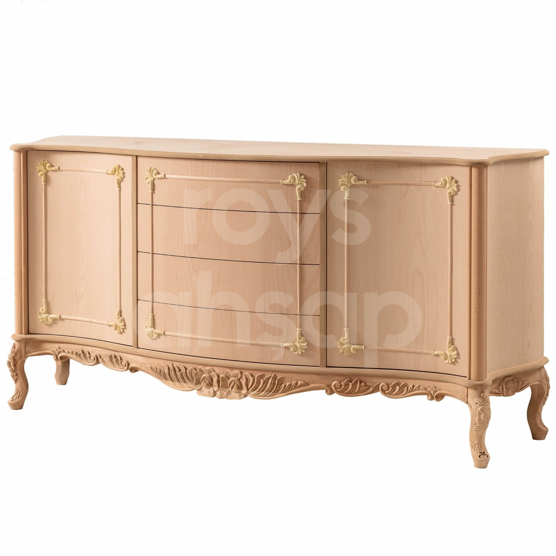 Roys Ahşap 4131 Masif Ham 190 Cm Gold Oymalı Konsol