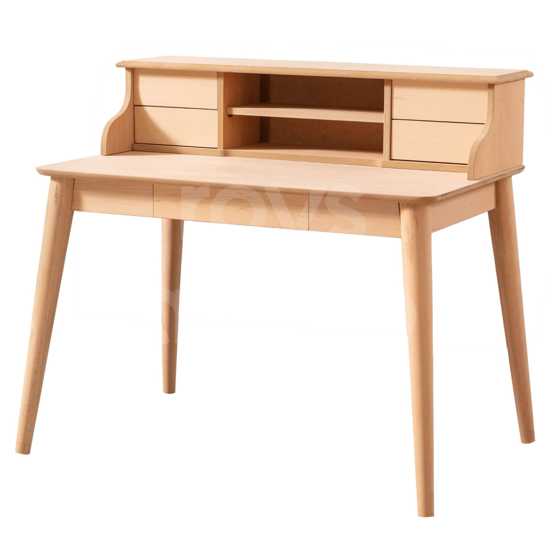 Roys Ahşap 5228 Masif Ham 110 Cm Retro Raflı Çalışma Masası