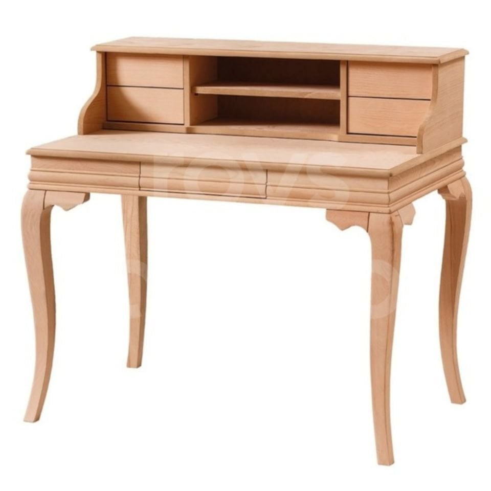 Roys Ahşap 5232 Masif Ham 110 Cm Rustik Raflı Çalışma Masası