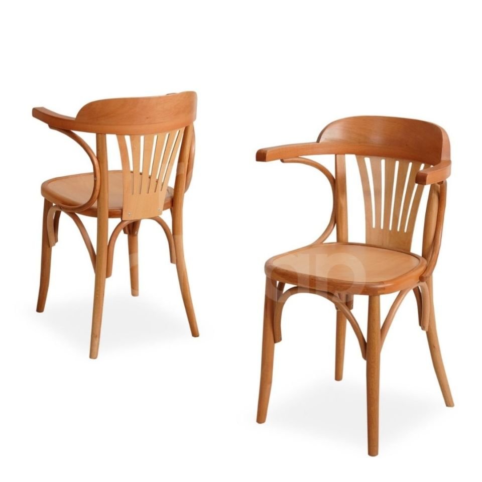 Roys Ahşap Naturel Asos Kollu Mutfak Sandalyesi 1045
