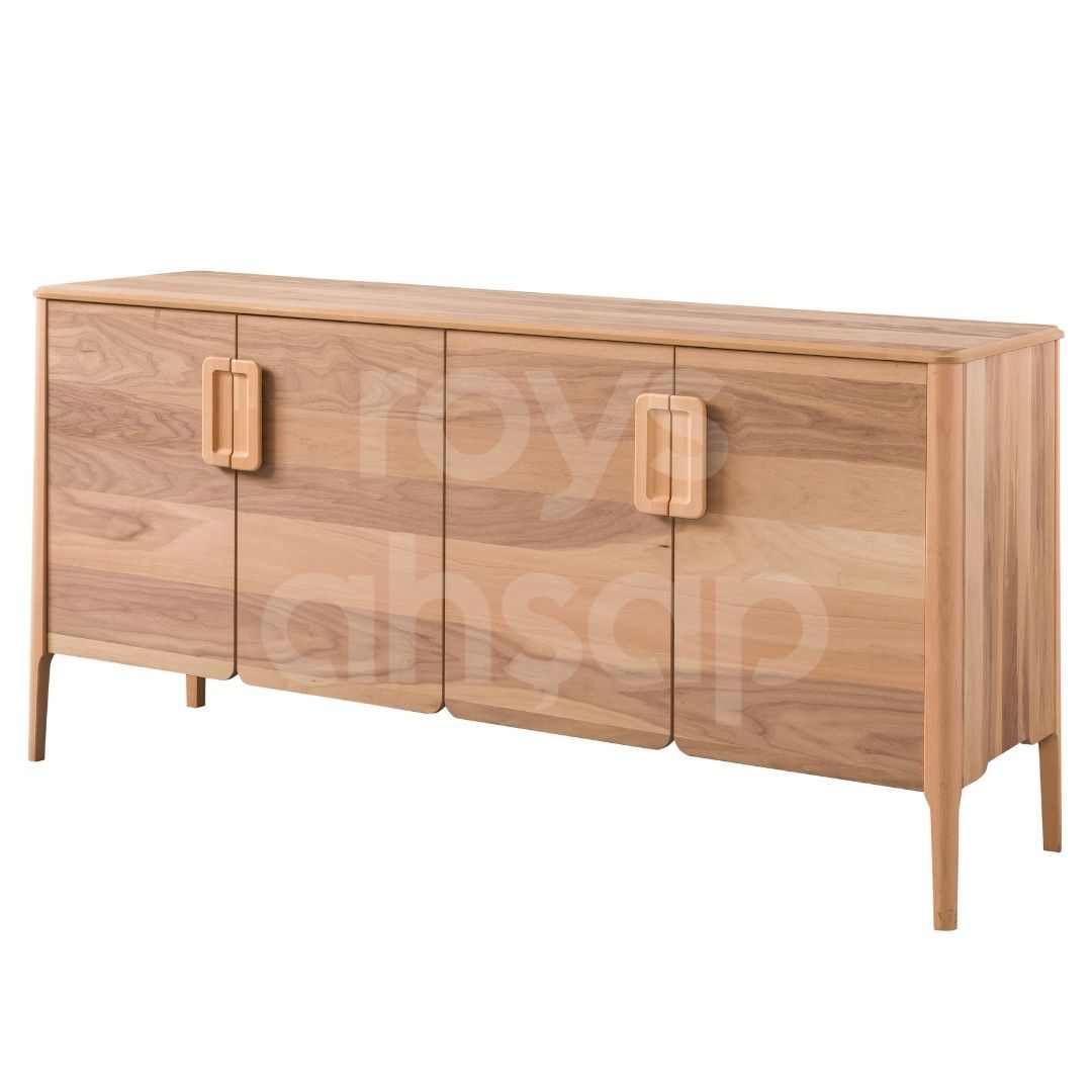 Roys Ahşap 4166 Masif Ham 180 Cm Soft Ceviz Kaplama Konsol
