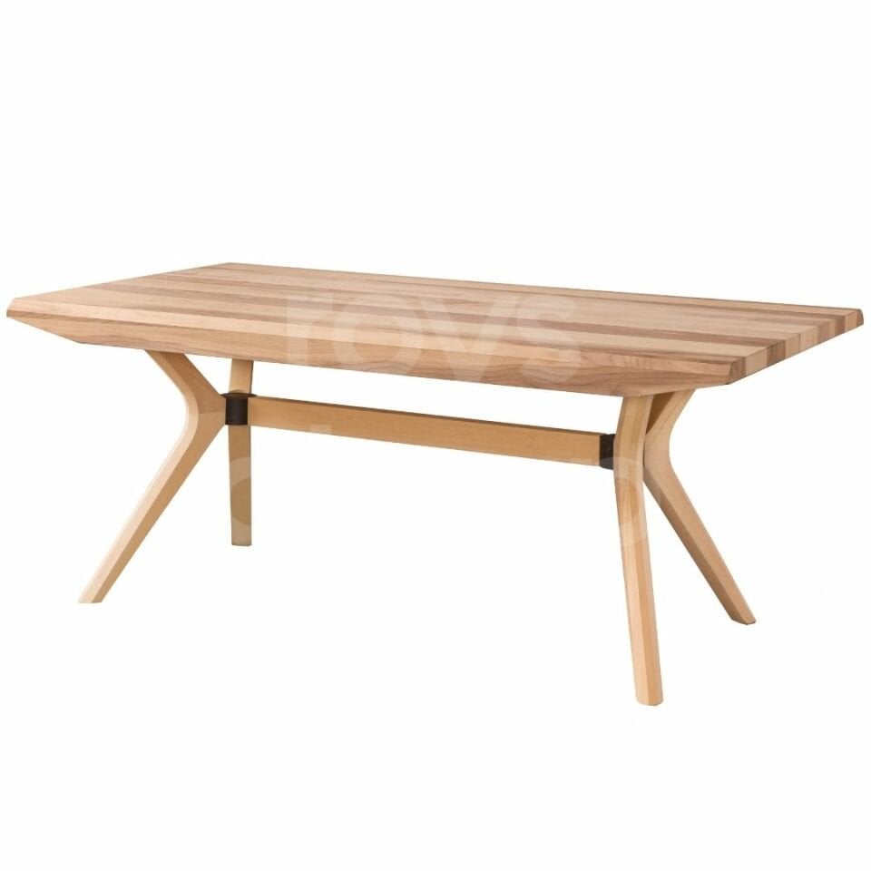 Roys Ahşap 5051 Masif Ham 180 Cm Poli Ceviz Kaplamalı Yemek Masası