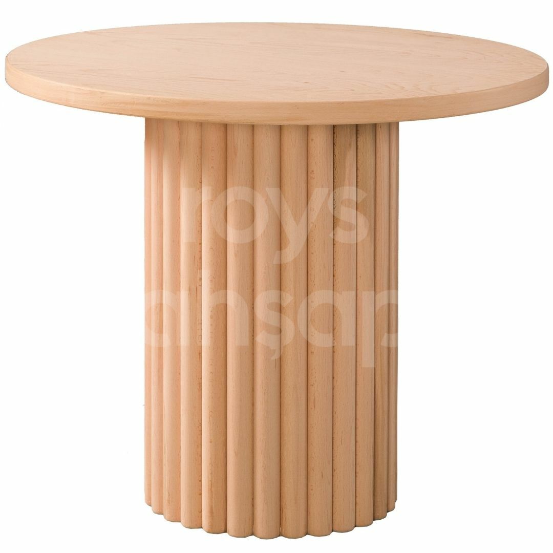 Roys Ahşap 5042 Masif Ham 100 Cm Papatya Yuvarlak Fitilli Yemek Masası