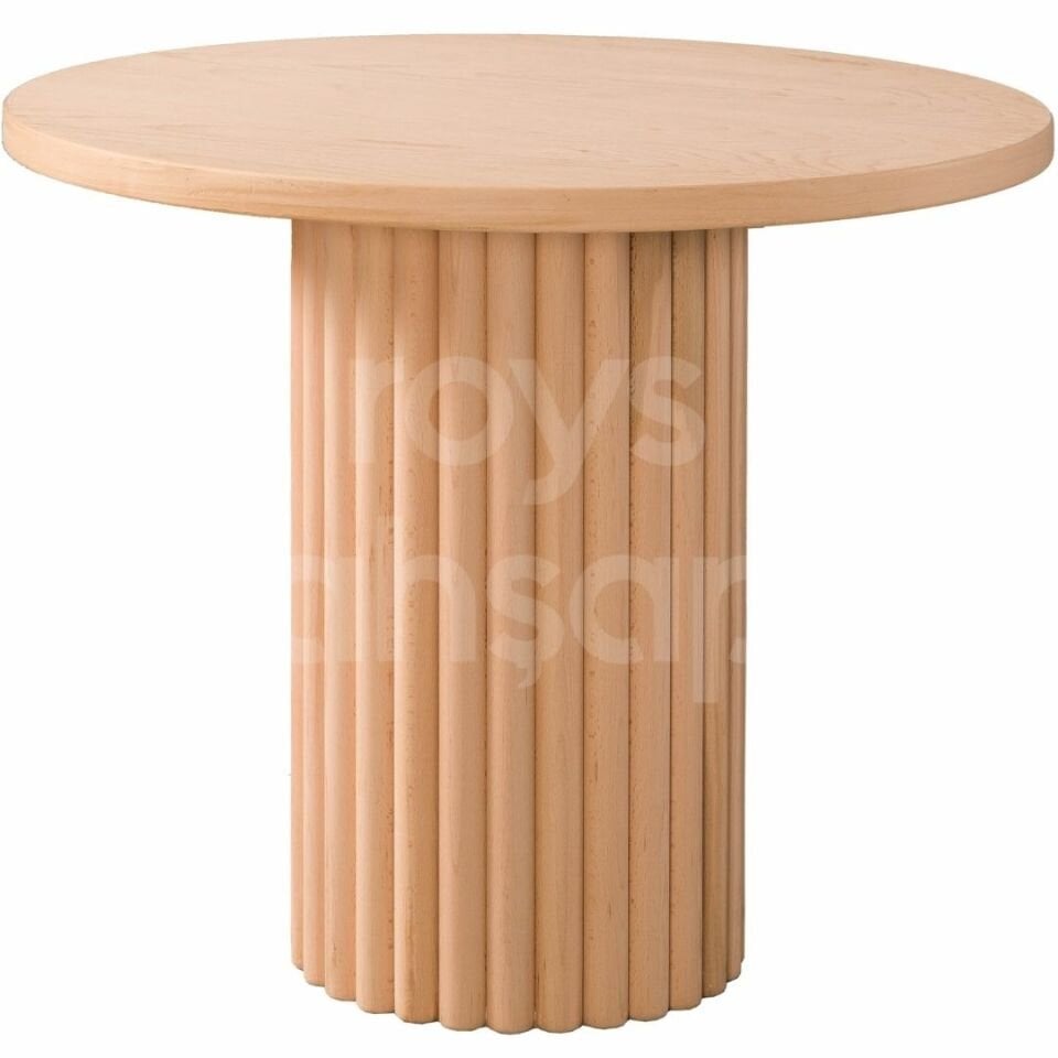 Roys Ahşap 5041 Masif Ham 90 Cm Papatya Yuvarlak Fitilli Yemek Masası