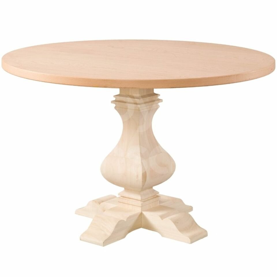 Roys Ahşap 5035 Masif Ham 110 Cm Star Sabit Yuvarlak Yemek Masası