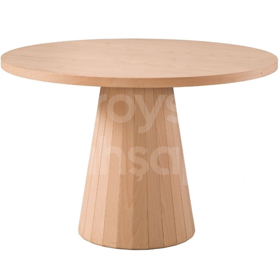 Roys Ahşap 5028 Masif Ham 120 Cm Mantar Sabit Yuvarlak Yemek Masası