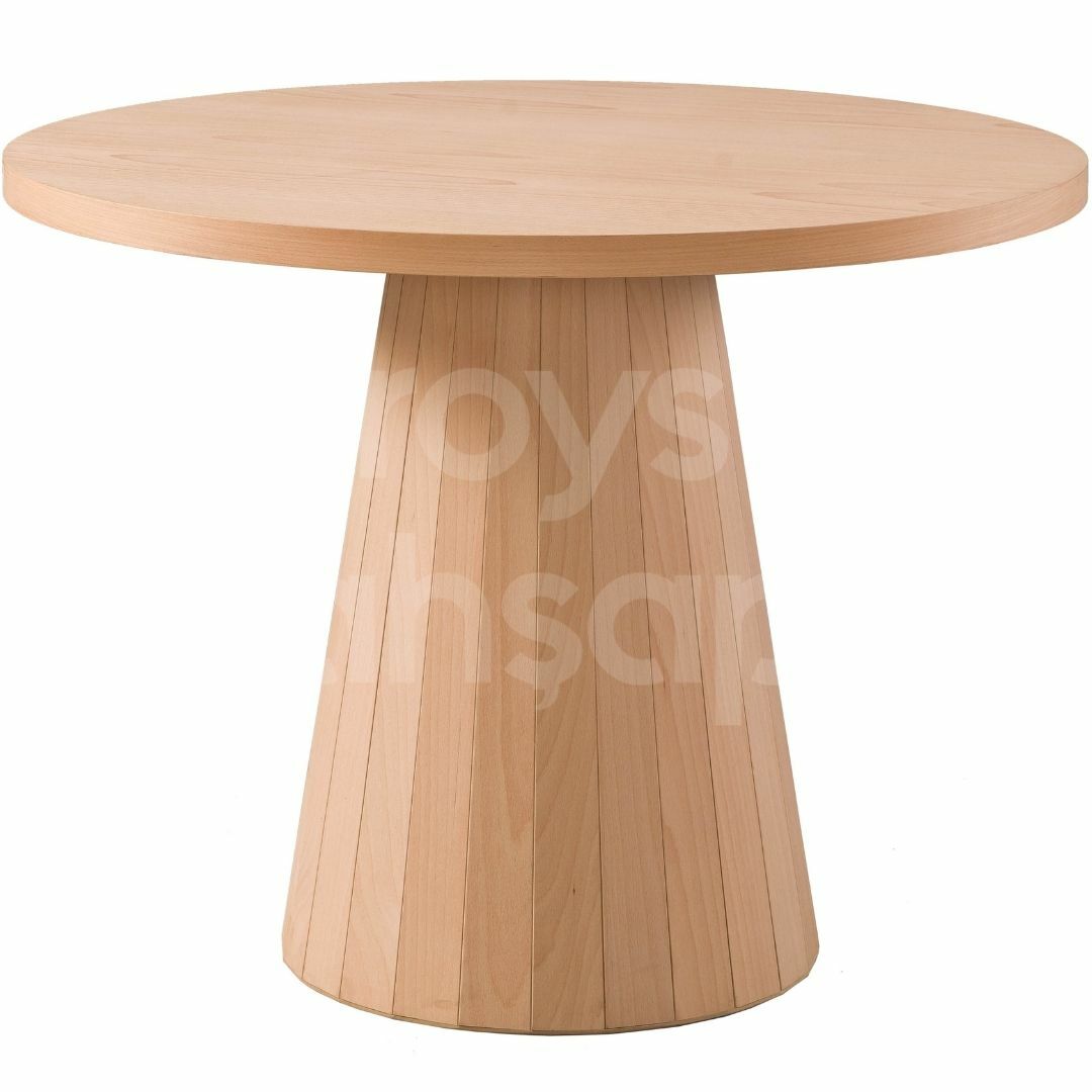 Roys Ahşap 5027 Masif Ham 100 Cm Mantar Sabit Yuvarlak Yemek Masası
