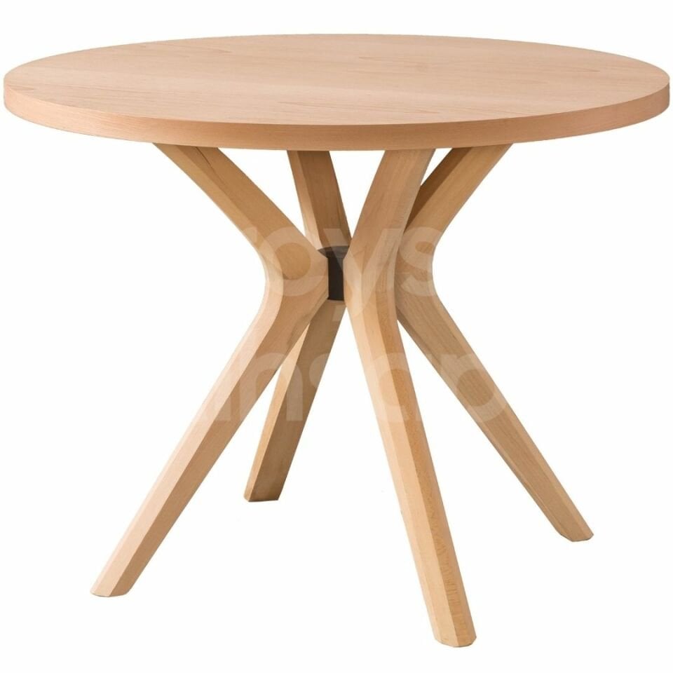 Roys Ahşap 5023 Masif Ham 100 Cm Kelebek Sabit Yuvarlak Yemek Masası